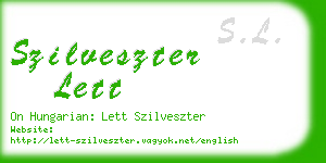 szilveszter lett business card